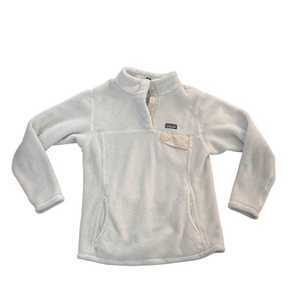Kids White Fleece Pullover